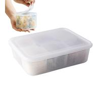 Vassoio per verdure diviso con coperchio, scatola per conservare alimenti a 6 scomparti, contenitore per salumi, frigorifero, organizer per bidoni trasparenti per mantenere le verdure fresche