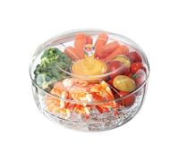 Vassoio per verdure, vassoio di servizio diviso con coperchio - Vassoio di servizio trasparente per snack,Vassoio snack diviso con coperchio, 5 scomparti, piatti da servizio all'aperto p