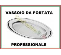 VASSOIO PIATTO DA PORTATA ACCIAIO INOX 18/10 PROFESSIONALE HORECA MADE ITALY