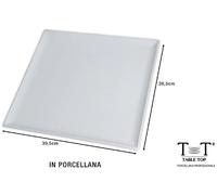Vassoio piatto quadrato o rettangolare porcellana bianca table top