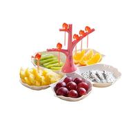 Vassoio piatto snack piatto ciotola frutta piatto stoviglie vassoio colazione con forchetta cucina forniture per la casa (colore: B) (C)