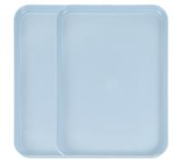 Vassoio plastica 12.2"x8.7" per servizio cibo, 2 pezzi, azzurro