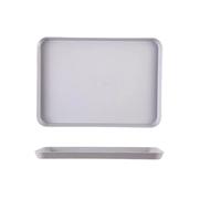 Vassoio Plastica Vassoio da portata for ristorante, antiscivolo, antigraffio, in plastica, for alimenti, vassoio tè for uso domestico, organizer cucina, 2 dimensioni(Grey,S 29.3x21x1.6cm)