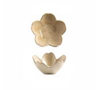 Vassoio porta anelli a forma di fiore, in ceramica, per gioielli, piccolo gingillo, ciotola, carino estetico, decorazione lentigginosa, verde, rosa, blu, bianco latte, dorato, piatto da donna (oro)