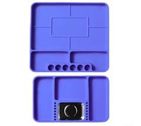 Vassoio porta attrezzi in silicone con inserto magnetico per piccole parti, organizer antiscivolo resistente all'usura e supporto per viti e accessori, impilabile
