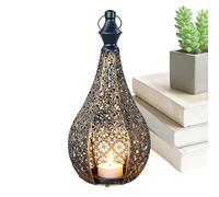Vassoio porta candela, design marocchino, vassoio per lampada con metallo resistente, portacandele con motivo decorativo, set di candele per la casa, per esterni, patio, portico, interni, ricevimenti
