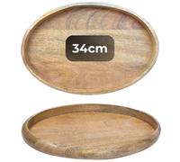 Vassoio Porta Candele Marrakesch Serviertablett Deko in Legno 34cm Boho Marrone