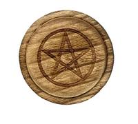 Vassoio Porta Candele Portacandele Vassoio Piatto Decorazione Pentacolo Casa Gioielli in legno con pentagramma