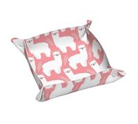 Vassoio porta gioielli in pelle con stampa alpaca lama per uomini e donne, vassoio portatile da viaggio, portaoggetti da scrivania