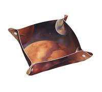 Vassoio porta gioielli in pelle con stampa di pianeti Mars, per uomini e donne, vassoio portatile da viaggio, portaoggetti da scrivania
