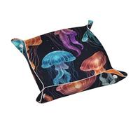 Vassoio porta gioielli in pelle con stampa meduse colorate per uomini e donne, vassoio portatile da viaggio, portaoggetti da scrivania