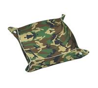 Vassoio porta gioielli in pelle verde militare con stampa mimetica per uomini e donne, vassoio portatile da viaggio, portaoggetti da scrivania