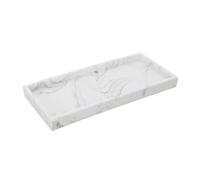 Vassoio Porta Oggetti In Poliresina Effetto Marmo Bianco Della Linea Marmo, L 25 x P 11,5 x H 2,5 Cm