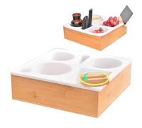 Vassoio porta tazze da divano, in silicone, portabicchieri per divano, con supporto girevole a 360°, impermeabile, per riporre snack, bevande, telecomando, per divano, letto, seggiolino auto, spiaggia