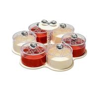 Vassoio Porta Verdure con Coperchio Contenitore per Frutta Secca Girevole