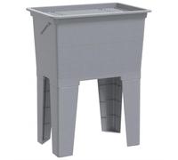 Vassoio portabiancheria freestanding grigio 59x41x75 cm PP con troppo pieno | Lavello multiuso in PP grigio, lavello, portasapone, troppopieno, uso interno esterno, giardino, garage