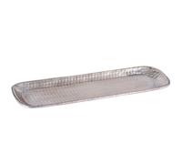 Vassoio Portacandele Scandinavo Hedye Argento 45Cm Lungo