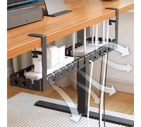 Vassoio portacavi sotto la scrivania, robusto, installazione senza fori,