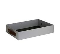 Vassoio portachiavi portaoggetti, vassoio organizer in pelle, decorativo for toeletta, for chiavi e oggetti, da scrivania, porta, cellulari, for comodino o cassettiera(Grey,Small2)