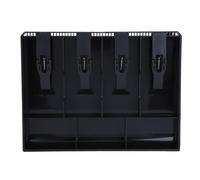 Vassoio Portadenaro a 4 Scomparti Può Contenere Quattro Banconote E Tre Monete Per Supermercati Banche E Negozi (Nero)