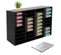 Vassoio portadocumenti con 36 scomparti, grande portadocumenti | Scaffale in PVC, divisori rimovibili, organizer per documenti, moduli, libri e opuscoli, 100 x 30 x 61 cm