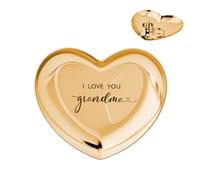 Vassoio portagioie a forma di cuore per nonna, regalo di compleanno e Natale da parte della nipote, in metallo, per collane, anelli, gioielli, piatto per nonna