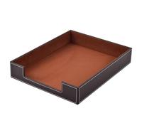 Vassoio portalettere in pelle, organizer da scrivania per posta, documenti, riviste, gioielli, cosmetici, porta lettere e multitasche impilabile, color caffè