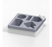 Vassoio portaoggetti girevole a 360 gradi, per bevande, snack e telecomandi, vassoio in silicone facile da pulire, con base rimovibile, per uso interno ed esterno (grigio)