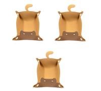 Vassoio portaoggetti in pelle a forma di gatti carini, 3 pezzi, gioiello