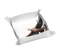 Vassoio portaoggetti in pelle con aquila nel cielo, portachiavi, monete, orologi, orecchini e altri accessori, un must per la casa