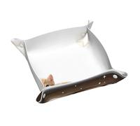 Vassoio portaoggetti in pelle con gattino che guarda le stelle, portachiavi, monete, orologi, orecchini e altri accessori, un must per la casa