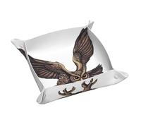 Vassoio portaoggetti in pelle con gufo volante, portachiavi, monete, orologi, orecchini e altri accessori, un must per la casa