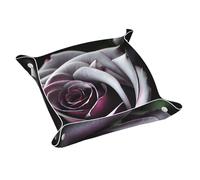 Vassoio portaoggetti in pelle con stampa gotica con rose, pratico contenitore resistente all'acqua per orologi, chiavi.
