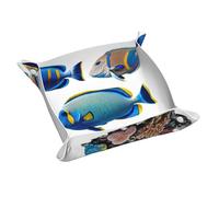 Vassoio portaoggetti in pelle di corallo e pesce, portachiavi, monete, orologi, orecchini e altri accessori, un must per la casa