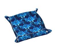 Vassoio portaoggetti in pelle per uomo e donna, con drago tuono e fulmine blu, vassoio da comodino per l'arredamento della casa.