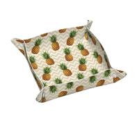 Vassoio portaoggetti in pelle per uomo e donna, vassoio da comodino in pino per l'arredamento della casa.