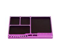 Vassoio portaoggetti magnetico in alluminio per modelli RC, droni e progetti fai da te, contiene viti, dadi, rondelle, trapani, organizer portatile compatto per attrezzi (rosso)