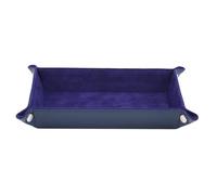 Vassoio portaoggetti rettangolare in pelle PU, in velluto, pieghevole, for dadi, giochi da tavolo, portachiavi, portamonete, organizer for articoli vari, vassoio da portata(Royal blue)