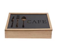 Vassoio Portaposate DKD Home Decor Marrone Nero Metallo Legno MDF Vintage 25