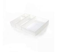 Vassoio portaposate for cassetto, grande inserto in plastica for da cucina con 4 scomparti, pratico organizer for cassetti for accessori, utensili e posate, trasparente