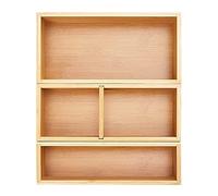 Vassoio portaposate, organizer for cassetti, vassoio, divisore portautensili for cassetto cucina, piano di lavoro, trucco, bagno, organizzazione in legno