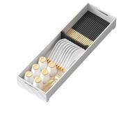 Vassoio portaposate regolabile in alluminio | Nero Bianco Dimensioni multiple: for riporre posate e utensili nel cassetto(46x15cm White)