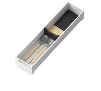 Vassoio portaposate regolabile in alluminio | Nero Bianco Dimensioni multiple: for riporre posate e utensili nel cassetto(41x10cm White)