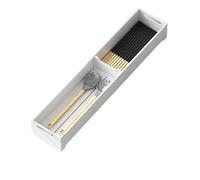 Vassoio portaposate regolabile in alluminio | Nero Bianco Dimensioni multiple: for riporre posate e utensili nel cassetto(46x10cm White)