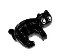 Vassoio portasapone a forma di gatto - Design in ceramica con scarico automatico, di scarico del flusso d'acqua 13x19 cm | Elegante accessorio per il bagno | Supporto per spugna per pulizia