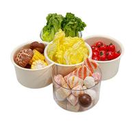 Vassoio Portasnack - Vassoio Rotante a 360° con Scomparti per Verdure,Girevole Divisorio | per Feste, Catering, Picnic, Piano Cucina, Frigo, Dessert, Caramelle, Snack