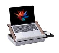 Vassoio Portatile in Legno Vigo - Accessori per PC e Smart Working con Altezza Regolabile - Ideale per Lavoro da Casa, Divano, Letto (Noce)