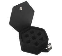 Vassoio Portatile per Scatola Porta Dadi Esagonali Custodia da Viaggio in Pelle PU Nera per Serate di Gioco Elegante e Sicura