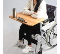 Vassoio portatile per sedia a rotelle, vassoio rimovibile in legno per sedia a rotelle, tavolo da pranzo con supporto per telefono cellulare con elementi di fissaggio in metallo, vassoio misura 60 cm