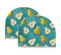 Vassoio portatovaglioli in acrilico con pittura artistica blu a forma di pera di frutta per tavolo, cucina autoportante nero tovagliolo dispenser decorazione domestica